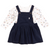 Girls' navy blue dress and top with "Wild flowers" print (2 pcs.)